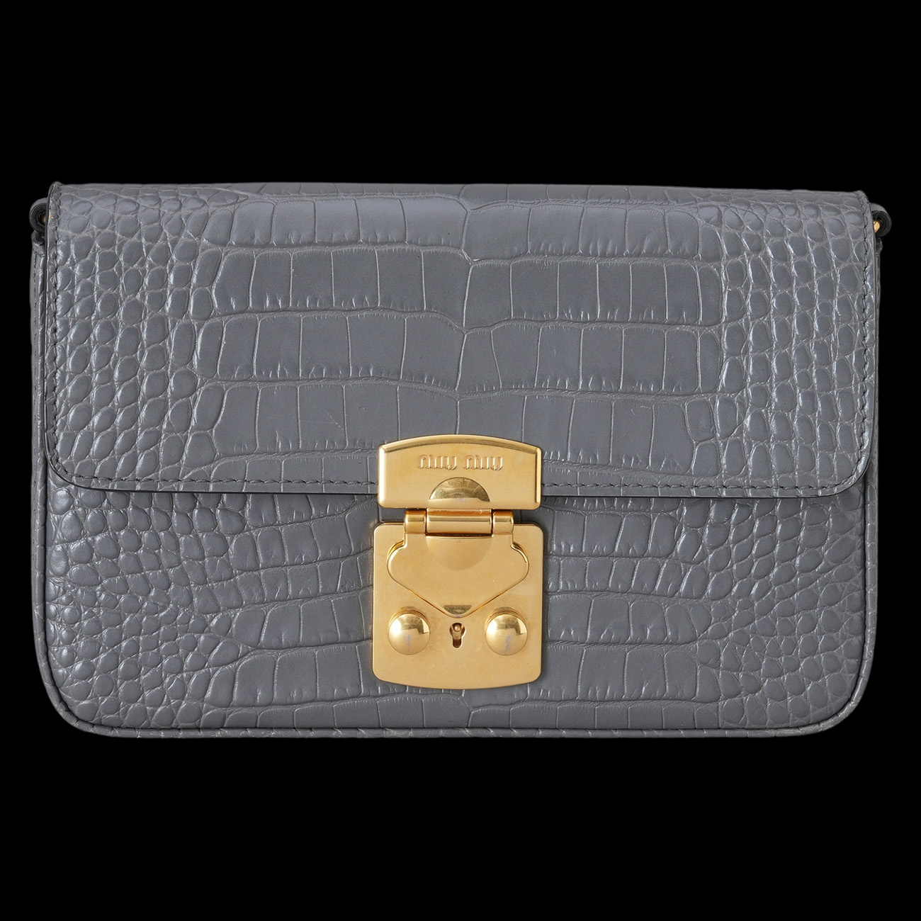 MIU MIU(USED)미우미우 5BH148 크록스타일 체인숄더백